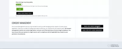 Лучшие бесплатные платформы управления согласия cookie для соответствия GDPR / CCPA : Одна кнопка, чтобы включить управление согласием cookie на вашем сайте