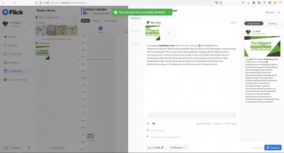 Kompletní recenze Flick: Optimalizujte správu účtu Instagramu : Instagram Post Scheduling Management s displejem kalendáře a kolekcí hashtagů
