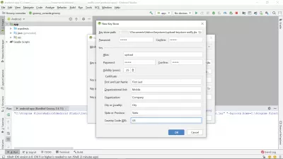 How to make APK from Android Studio? Generate a signed bundle : Create new kew in Android Studio key store