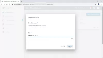 Як створити додаток у Google Play Store? : Вибір мови за замовчуванням та назви нової програми