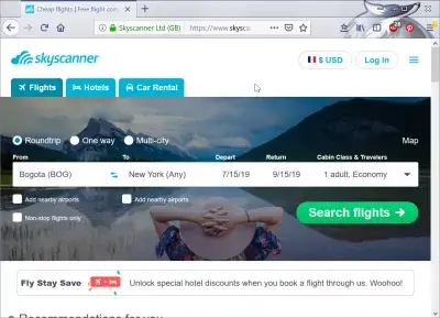 Si të krahasoni çmimet e fluturimit dhe hoteleve - Gjej marrëveshjet më të mira : Skyscanner faqen e internetit të fluturimit dhe hoteleve