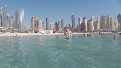 Limits of credit cards international travel insurance : Beach day in Jumeirah Beach Dubai