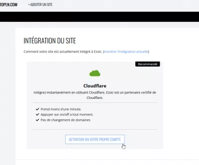 Guide d'intégration Ezoic - Combien ça coûte? 0! : Détails de l'intégration DNS du site à Ezoic