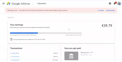 Como ganhar dinheiro com o Google AdSense ... e o dobro dos ganhos do AdSense? : Como recebo o pagamento do Google AdSense?