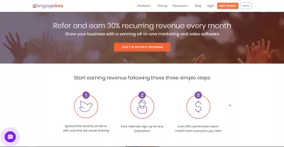 Topp 21 bästa återkommande affiliate -program : EngageBay Customer Relationship Management