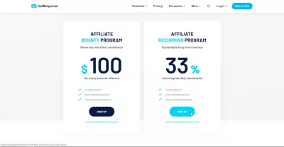 Top 21 Best Recurring Affiliate Programs : GetResponse email marketing