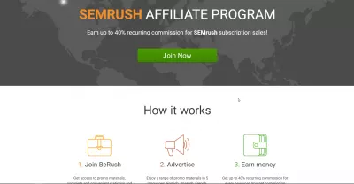 Top 16 Best Recurring Affiliate Programs : SEMRUSH website SEO analysis