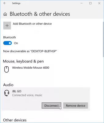 Com solucionar el Bluetooth sincronitzat però no connectat a Windows 10? : Dispositiu Bluetooth emparellat i connectat a l'ordinador