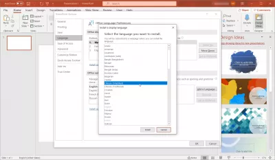 כיצד לשנות את שפת הממשק ב- Microsoft Office? : בחירת שפת תצוגה נוספת באפשרויות Microsoft Office