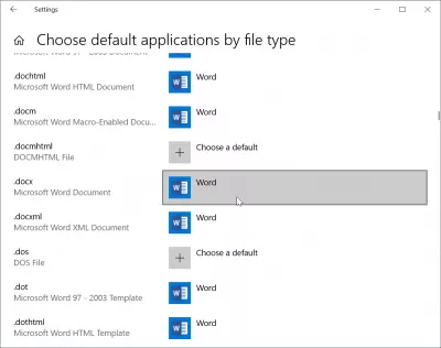 Come Modificare Le Associazioni Di File Di Windows 10? : Come impostare Microsoft Word come programma predefinito per .docx file type