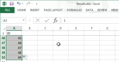 Hada ginshikan a Excel kuma samar da dukkan haɗuwa : Fayil din sakamako tare da masu ganowa don duk abubuwan da suka dace