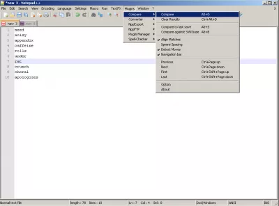 How to compare two files in Notepad++? : Comparison function in Notepad++