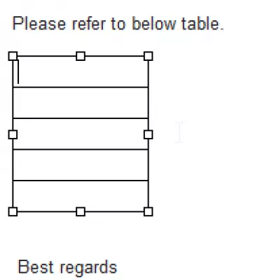 How to delete a table in Gmail : Deleting table selection in Gmail message only empties the content