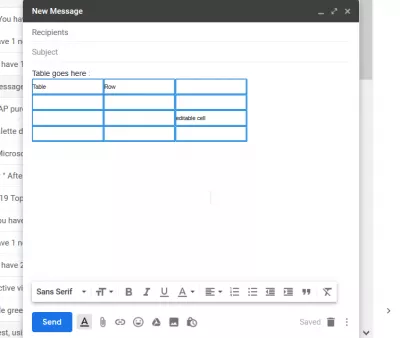 How to delete a table in Gmail : How to create a table in GMail by pasting a table from another spreadsheet