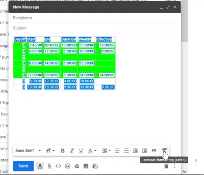 Cómo eliminar una tabla en Gmail : Cómo eliminar el formato en GMail