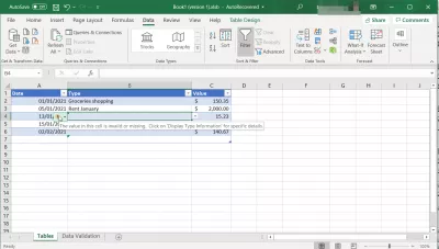 Excel: Gunakan Tabel Sebagai Drop-Down Daftar Validasi Data : Nilai kosong tidak diperbolehkan di drop-down validasi data