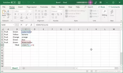 Excel 문자열 비교 기능을 올바르게 사용하는 방법은 무엇입니까? : 대소 문자를 구분하는 Excel 문자열