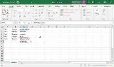 How to properly use Excel String Compare function? : Exact Excel string compare with function EXACT returns false for different cases