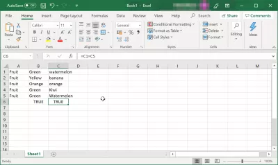 Comment utiliser correctement la fonction Excel String Compare? : Excel chaîne comparer insensible à la casse en utilisant l'opérateur égal