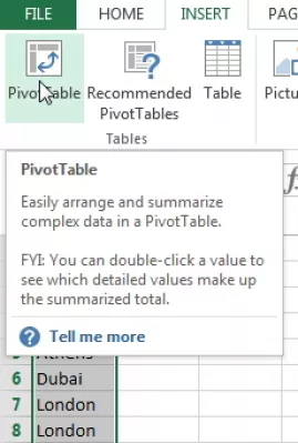 Excel-lukumäärät : Luodaan pivottaulukon tapahtumia