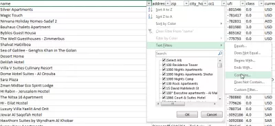 Painless Excel custom autofilter on more than 2 criteria : Apply single filter, or open menu to apply 2 filters