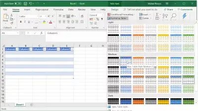 Come far apparire bene un tavolo in Excel : Come fare una bella tabella in Excel