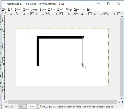 GIMP rysuje linię prostą lub strzałę : GIMP draw rectangle