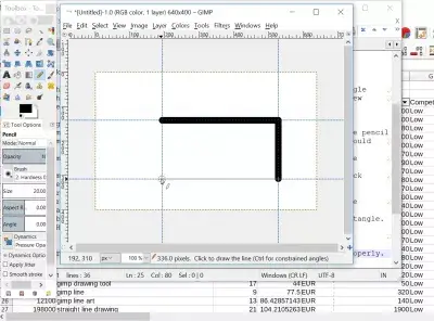 GIMP menggambar garis lurus atau panah : Cara membuat persegi panjang di GIMP