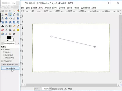 GIMP rysuje linię prostą lub strzałę : Kropkowany rysunek linii w GIMP