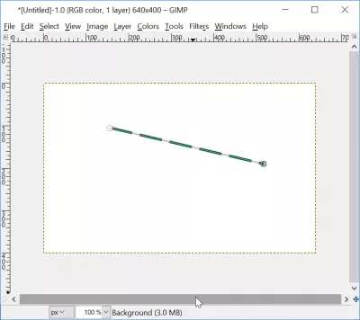 GIMP rysuje linię prostą lub strzałę : Sporządzono linię przerywaną GIMP