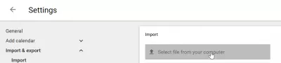 Kuidas importida ICS-faili Google'i kalendrisse : Sirvige impordiks olevat .ICS-faili