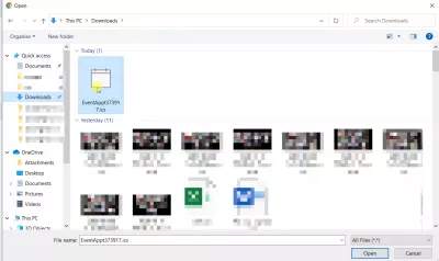 Kā importēt ICS failu Google kalendārā : Ceturtais solis: atlasiet failu datorā