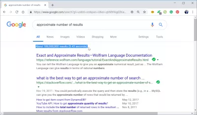 Jak sprawdzić liczbę wyszukiwań w Google? 4 wskazówki, jak je odzyskać : Przybliżona liczba wyników