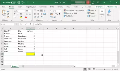 ¿Cómo contar el número de celdas y contar caracteres en una celda en Excel? : Cuente dígitos en una celda en Excel con la función LEN