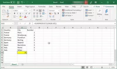How to count number of cells and count characters in a cell in Excel? : Count digits in cells in Excel using SUMPRODUCT and LEN functions