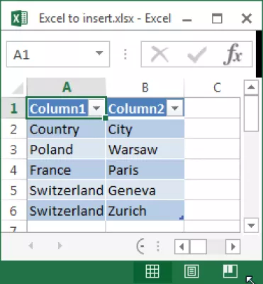 Insertar archivo de Excel en Word : Archivo de Excel para insertar en otro documento de Microsoft.