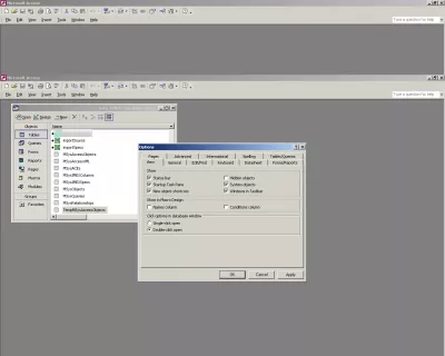 MS Access MDB repair tool : Access, system objects display option