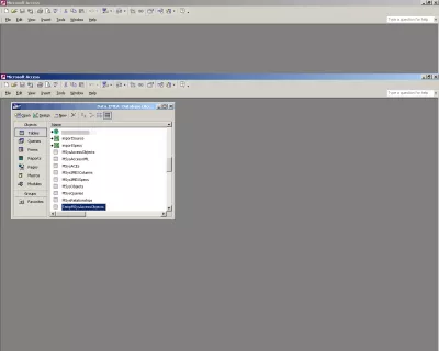 MS Pääsy MDB korjaustyökalu : Pääsy, järjestelmäobjektit näytetään