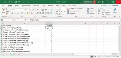 MSExcel: Comment trouver la position d'un caractère dans une chaîne? : Trouver la position d'un caractère dans une chaîne en utilisant la fonction FIND