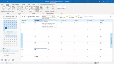 Previsió meteorològica de Microsoft OutLook per a la meva ubicació : Selecció d'una ubicació meteorològica nova al calendari d'Outlook