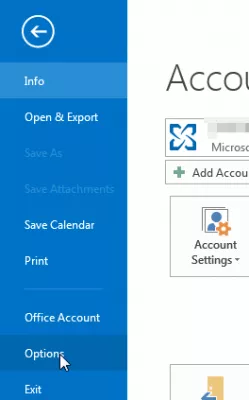 Làm cách nào để thay đổi thời tiết lịch Outlook thành Celsius? : Tùy chọn trong menu Tệp