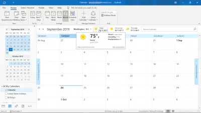 Outlook kalendar ob-havosini Selsiyga qanday o'zgartirish kerak? : Farangeytning Outlook taqvimi