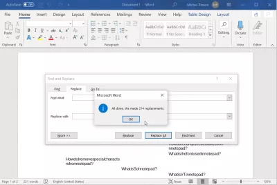 Remove All Unwanted Characters Using Notepad And Notepad++: Whitespace, Tabulation, And More : Whitespaces removed from a Word document