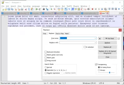 Supprimez tous les caractères indésirables à l'aide du bloc-notes et du bloc-notes ++: espaces blancs, tabulation, etc. : Utilisation de Notepad ++ pour remplacer les tabulations par des espaces