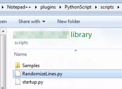 Notepad++ randomize, sort lines random : Create file RandomizeLines.py in local Notepad++ folder 