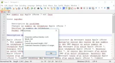 ¿Cuántas palabras hay en mi texto? Con la herramienta Notepad ++ word count : Cómo hacer que la palabra cuente en las páginas