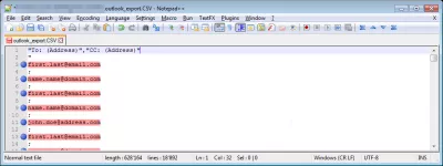 Notepad ++ ამონაწერი ელ.ფოსტის მისამართები ტექსტური ფაილიდან რამდენიმე ნაბიჯში : ელ. ფოსტის მისამართები ფაილში