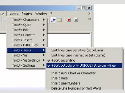 A Notepad ++ eltávolítja a párhuzamos sorokat és rendezi : 2. ábra: A Notepad ++ sorozata egyedülálló