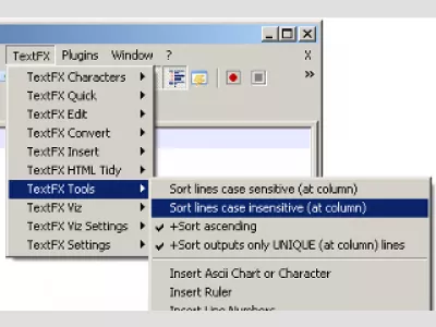 Notepad ++ elimina las líneas duplicadas y ordena : Fig 4: Notepad ++ insensible a mayúsculas y minúsculas