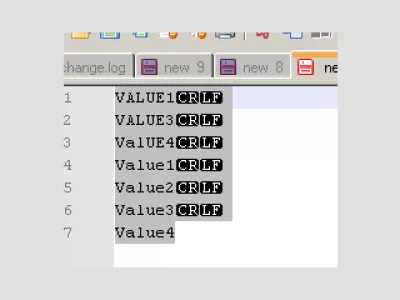 Notepad ++ ka saar khadadka iyo kala-soocida : Sawir 7: Notepad + + khadadka isku midka ah ayaa laga saaray